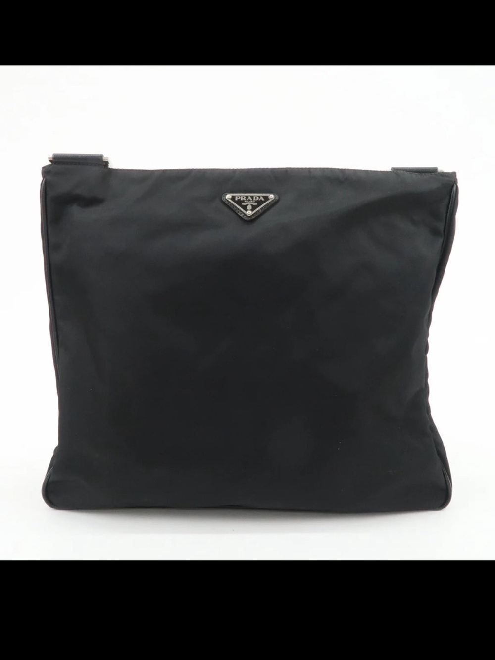Prada Tessuto Nylon Triangle Logo Shoulder Bag Crossbody Messenger Leather
